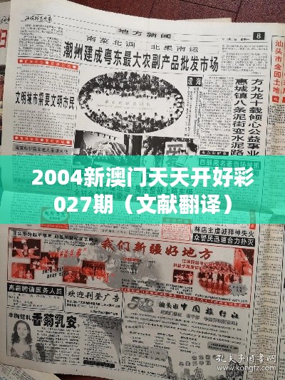 2004新澳门天天开好彩027期（文献翻译）