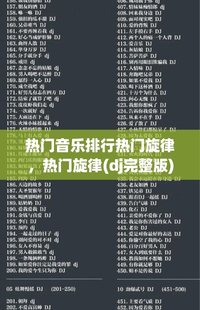 热门音乐排行热门旋律，热门旋律(dj完整版)mp3下载 