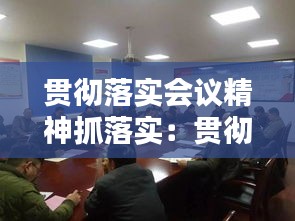 贯彻落实会议精神抓落实：贯彻落实会议精神提几点要求 