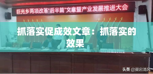 抓落实促成效文章：抓落实的效果 