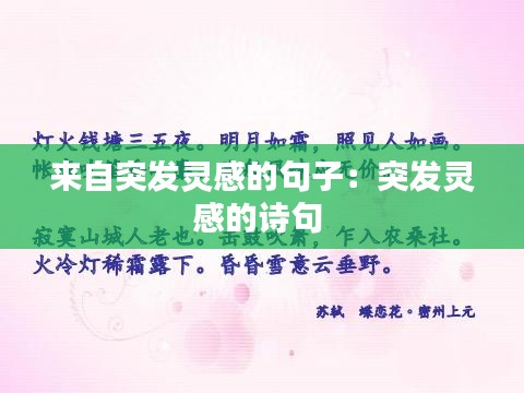 来自突发灵感的句子：突发灵感的诗句 