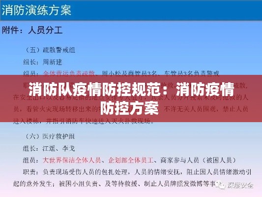 消防队疫情防控规范：消防疫情防控方案 