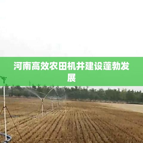 河南高效农田机井建设蓬勃发展