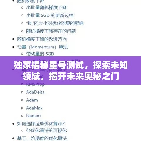 独家揭秘星号测试，探索未知领域，揭开未来奥秘之门
